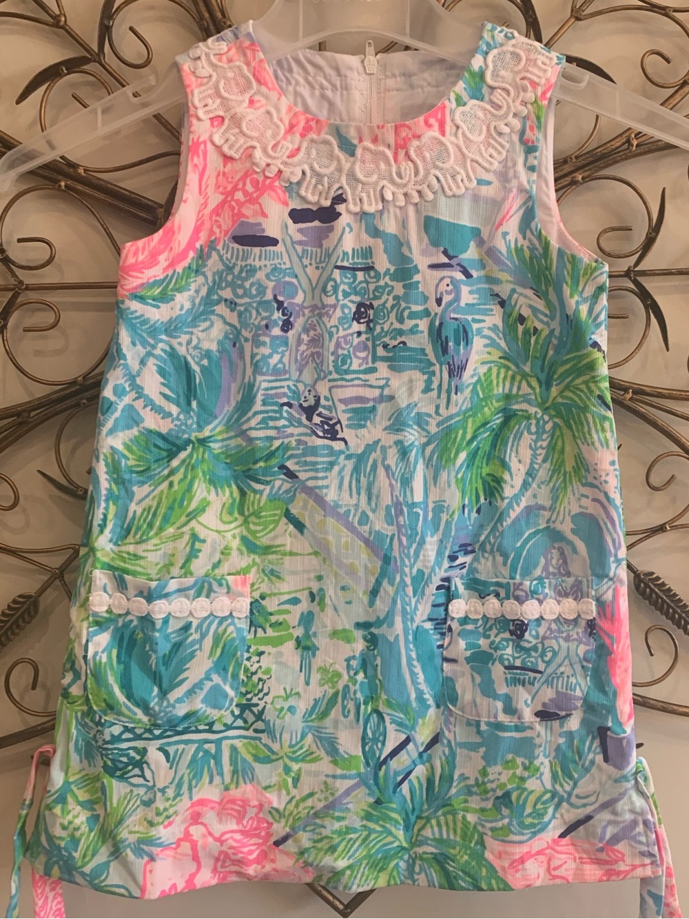 Lilly Pulitzer Tropical Palm Print Shift Dress - Blue, Pink & Green